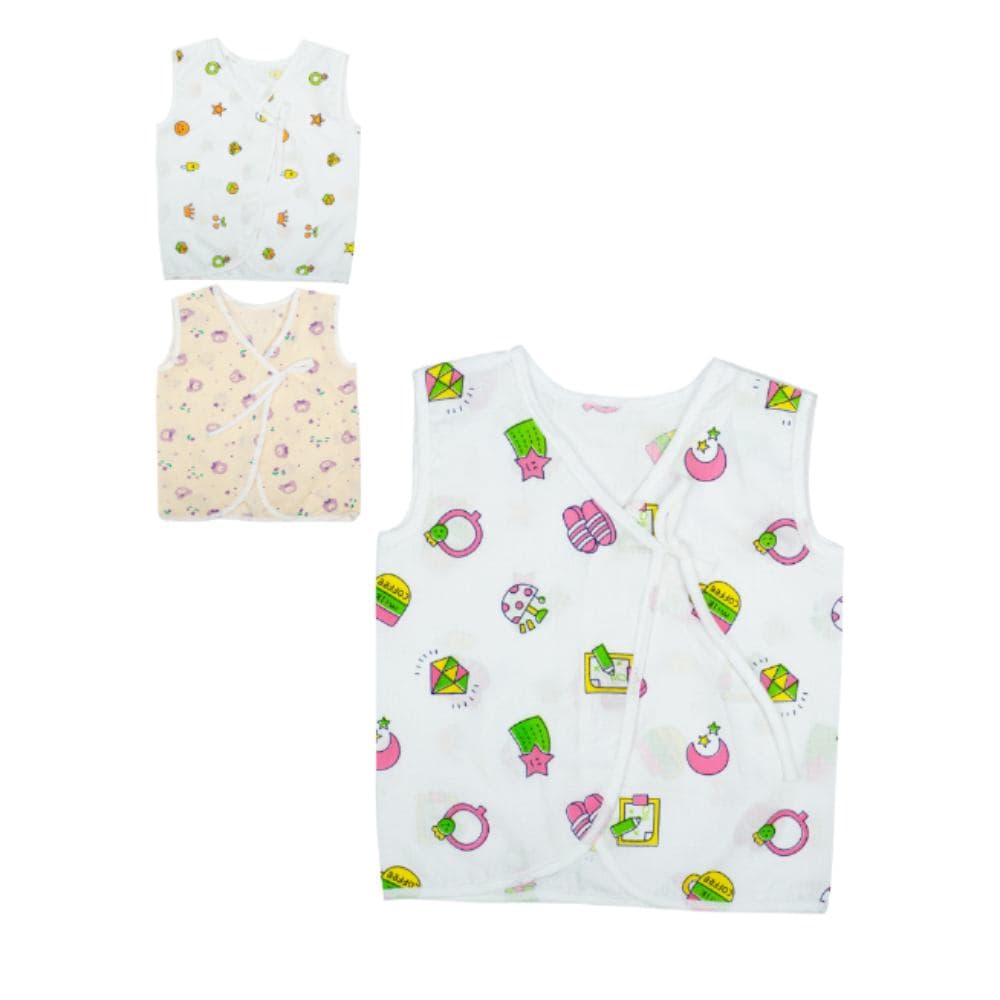 Mee Mee Cotton Sleeveless Jabla Pack Of 3 ? Front Open
